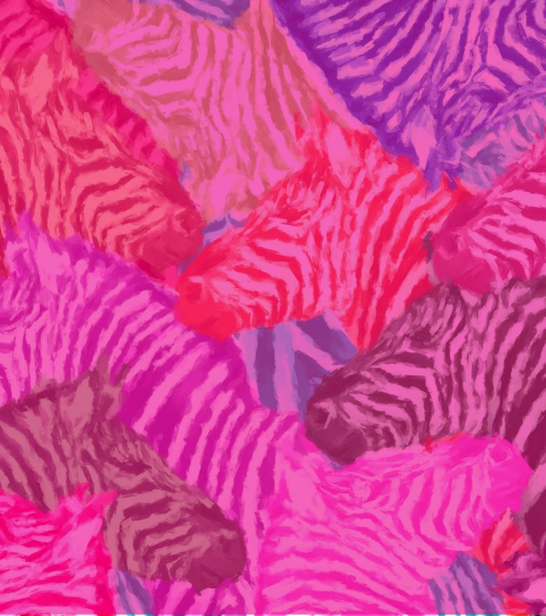 colourful painting of zebras